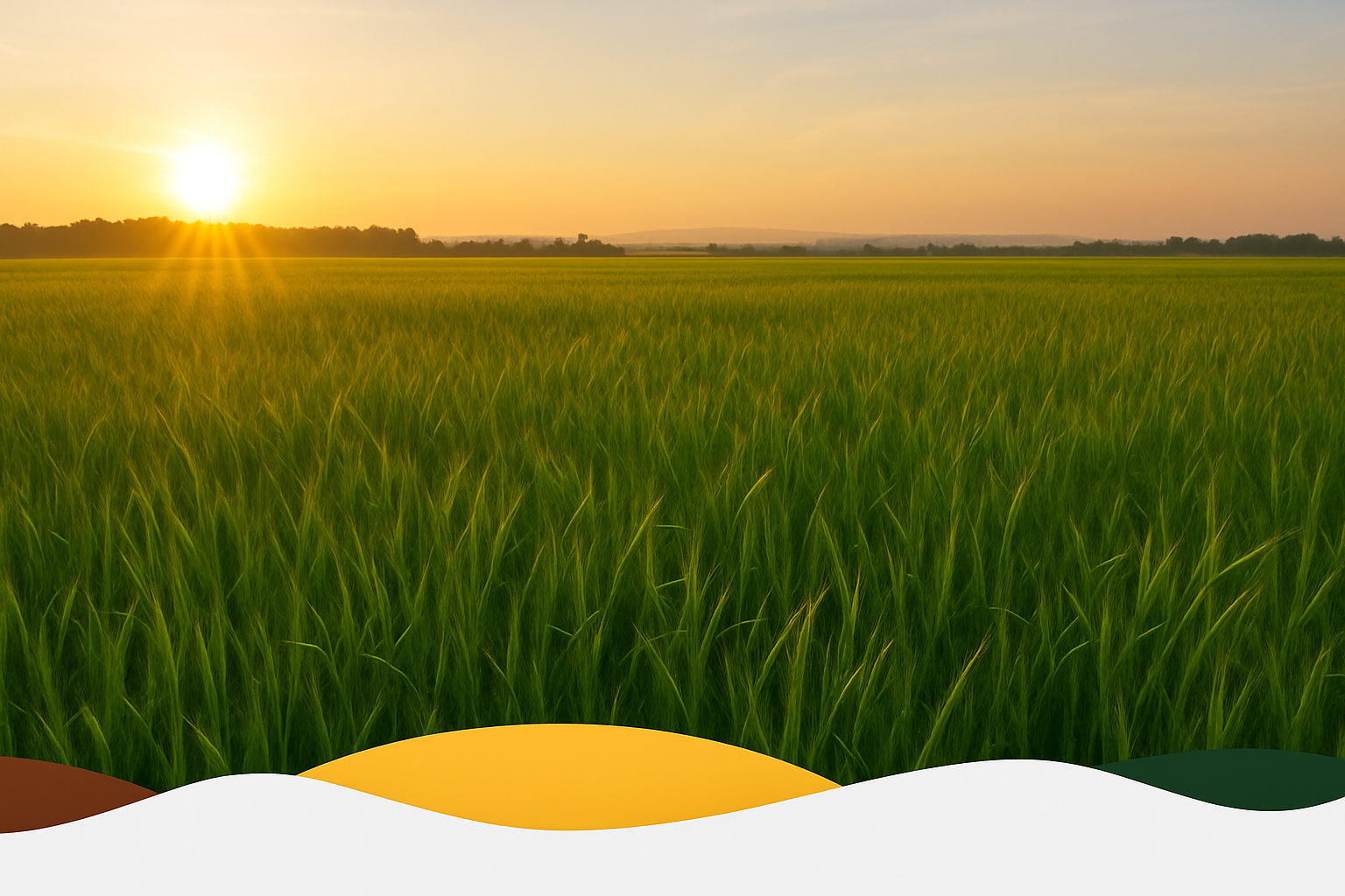 Sanjari Agro - Golden sunrise over agricultural fields where we source ingredients for our premium animal feed products